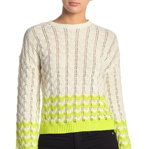 ABOUND Stripe Print Pointelle Knit Sweater